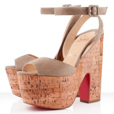 Koturny Christian Louboutin Super Dombasle 140 mm w kolorze ciemnoszarym Koturny Christian Louboutin Super Dombasle 140 mm w kolorze ciemnoszarym