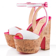 Christian Louboutin Super Dombasle 140mm Koturny Białe Christian Louboutin Super Dombasle 140mm Koturny Białe