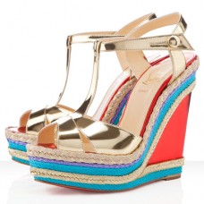 Kliny Christian Louboutin Trotolita 140 mm Platynowe Kliny Christian Louboutin Trotolita 140 mm Platynowe