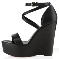 Christian Louboutin Si Ma Zeppa 140mm Koturny Czarne Christian Louboutin Si Ma Zeppa 140mm Koturny Czarne
