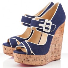 Christian Louboutin Melides 140mm Koturny Granatowe Christian Louboutin Melides 140mm Koturny Granatowe