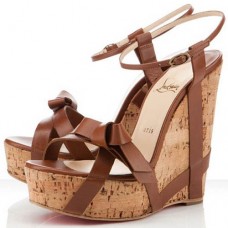 Christian Louboutin Miss Cristo 140mm Koturny Brązowe Christian Louboutin Miss Cristo 140mm Koturny Brązowe