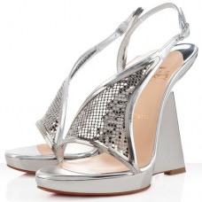Christian Louboutin Roxy Muse 120mm Koturny Srebrne Christian Louboutin Roxy Muse 120mm Koturny Srebrne