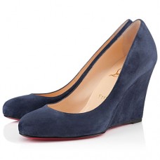 Christian Louboutin Ron Ron Zeppa 80mm Koturny Niebieskie Christian Louboutin Ron Ron Zeppa 80mm Koturny Niebieskie