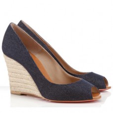 Christian Louboutin Pepi 80mm Koturny Niebieskie Christian Louboutin Pepi 80mm Koturny Niebieskie