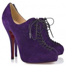 Botki do kostki Christian Louboutin Trous 120 mm Parme