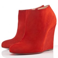 Christian Louboutin Belle Zeppa 100mm Botki Czerwone