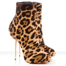 Christian Louboutin Big Lips Booty 120mm Botki do Kostki Panterka