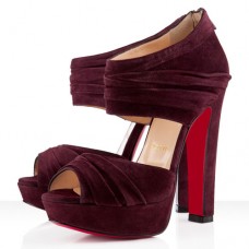 Botki Christian Louboutin Applique 140mm, śliwkowe