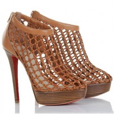 Botki Christian Louboutin Coussin 140mm brązowe