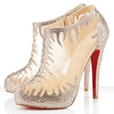 Christian Louboutin Marale 140mm Botki do Kostki Nude