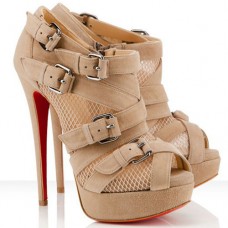 Christian Louboutin Mad Marta 140mm Botki Beżowe