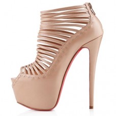 Christian Louboutin Zoulou 160mm Botki do Kostki Nude