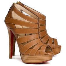 Christian Louboutin Pique Cire 140mm Botki Brązowe