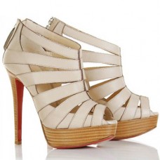 Christian Louboutin Pique Cire 140mm Botki Beżowe