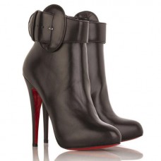 Botki Christian Louboutin Trottinette 140mm w kolorze czekoladowym