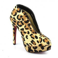 Christian Louboutin Miss Fast Plato 120mm Botki w panterkę