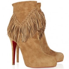 Christian Louboutin Rom 120mm Botki do Kostki Camel