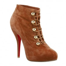 Christian Louboutin Fifre Gorset 120mm Botki Brązowe