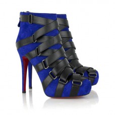 Christian Louboutin Nitoinimoi Bandage 120mm Botki Granatowe