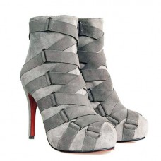 Christian Louboutin Nitoinimoi Bandage 120mm Botki Szare
