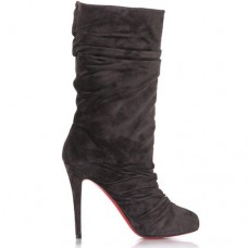 Buty Christian Louboutin Velours Scrunch 100mm w kolorze czekoladowym