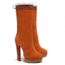 Buty Christian Louboutin Step N Roll 140 mm brązowe