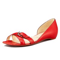 Sandały płaskie Christian Louboutin Atalanta w kolorze czerwonym