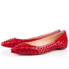 Christian Louboutin Pigalle Spiked Ballerinas Red Christian Louboutin Pigalle Spiked Ballerinas Red