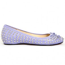 Christian Louboutin Big Kiss Studded Ballerinas Parme