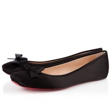 Baleriny satynowe Christian Louboutin Boudoir w kolorze czarnym