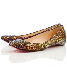 Christian Louboutin Gozul Strass Ballerinas Dark Parme
