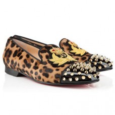 Mokasyny Christian Louboutin Intern w panterkę Mokasyny Christian Louboutin Intern w panterkę