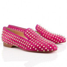 Mokasyny Christian Louboutin Rolling Spikes Rose Matador