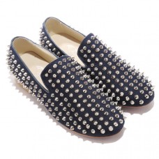 Mokasyny Christian Louboutin Rolling Spikes niebieskie Mokasyny Christian Louboutin Rolling Spikes niebieskie