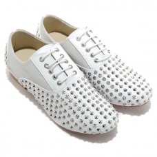 Mokasyny Christian Louboutin Fred Spikes białe