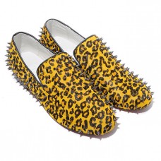 Mokasyny Christian Louboutin Rolling Spikes Yellow