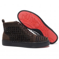 Christian Louboutin Louis Spikes Sneakers Czekolada