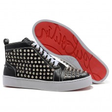 Christian Louboutin Louis Silver Spikes Sneakersy Czarne