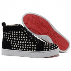 Christian Louboutin Louis Silver Spikes Sneakersy Czarne