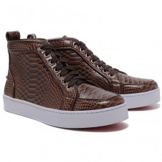 Christian Louboutin Louis Python Sneakers Brązowe