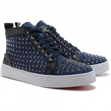 Christian Louboutin Louis Spikes Sneakers Niebieskie