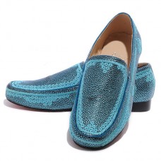 Mokasyny Christian Louboutin Croc Maroc niebieskie