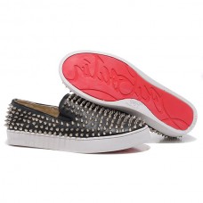 Mokasyny Christian Louboutin Roller Boat w kolorze czarnym