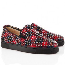 Mokasyny Christian Louboutin Roller Boat w kolorze czerwonym