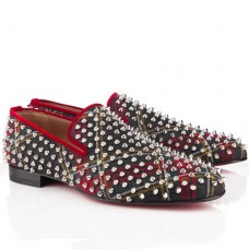 Mokasyny Christian Louboutin Rollerboy Spikes Red