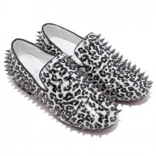 Mokasyny Christian Louboutin Rollerboy Spikes białe