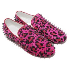 Mokasyny Christian Louboutin Rollerboy Spikes Rose Matador