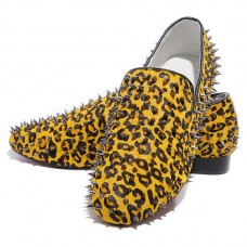 Mokasyny Christian Louboutin Rollerboy Spikes Gold