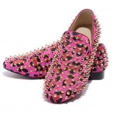Mokasyny Christian Louboutin Rollerboy Spikes Rose Matador